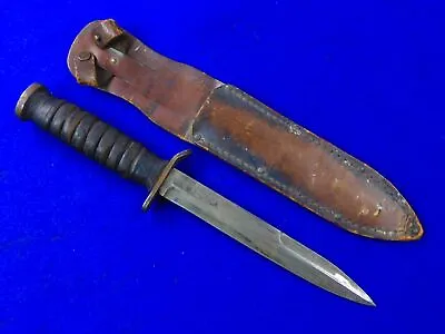 US WW2 Vintage Utica M3 Blade Marked Fighting Knife W/ Sheath • $385
