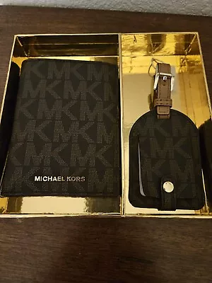 Michael Kors X 2 Passport Wallet And Luggage Tag Box Set Brown • $75