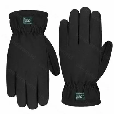 Mens Ski Gloves Adults Waterproof Insulated Glove Winter Warm Mitts Black • £5.95