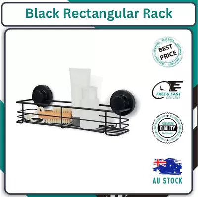 Suction Shelf Rack Bathroom Shower Caddy Organizer Storage Spice Holder Black AU • $7.99