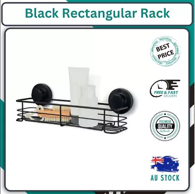 Suction Shelf Rack Bathroom Shower Caddy Organizer Storage Spice Holder Black • $7.99