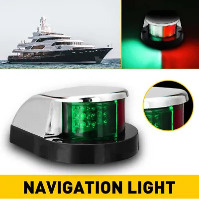 LED Marine Boat Yacht Ship Bow Deck Navigation Light Nav Lamp 12V 3W Green +Red • $15.19
