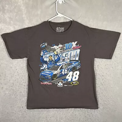 A1 Chase Authentics Jimmie Johnson Nascar Racing T Shirt Adult Large Gray Mens • $8.99