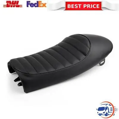 Flat Hump Vintage Seat Black Fits Cafe Racer Custom Scramblers Trackers Bobber • $205.69