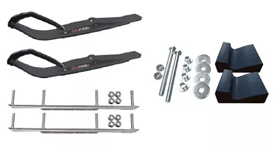 C&A Pro Black Razor Snowmobile Skis W/ 7.5  Shaper Bars Complete Kit • $415.05