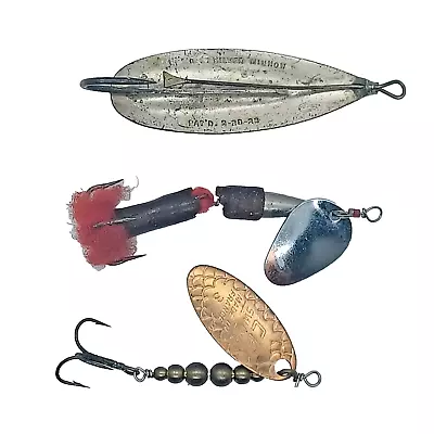 Vintage Fishing Lures Lot Of 3 Baits Spinners And Johnsons Spoon Airex CP Swing • $6.99