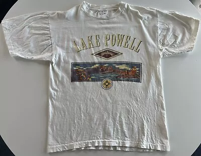 VINTAGE Lake Powell Single Stitch Shirt Size Medium White READ • $11.96