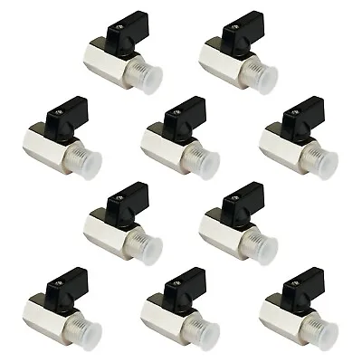 10 PCS 1/4  Male X1/4  Female NPT Threade 1/4 Turn Mini Ball Valve Chrome Plated • $39.99