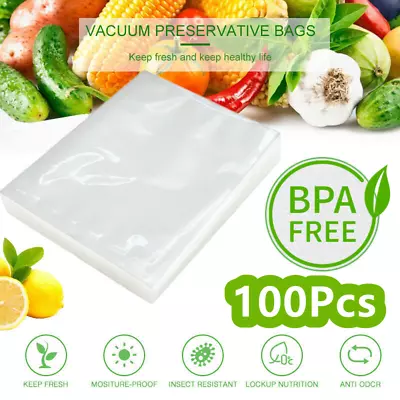 100Pcs Vacuum Sealer Food Storage Bags Textured Strong Pouches Seal Embossed Vac • £9.69