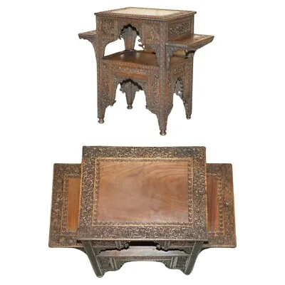 Fine Large Antique Hand Carved Liberty London Moorish Occasional Centre Table • $3422.51