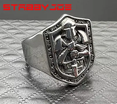 Stabbyjoe Mens Stainless Steel Knights Templar Ring Size 7-13 Usa • $12.99