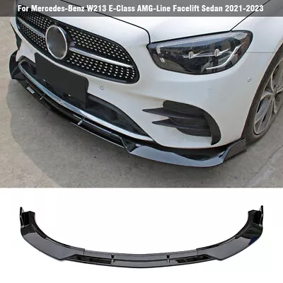 Gloss Black 3pc B Style Front Bumper Lip For 21-23 Mercedes Benz W213 E-class • $69.49