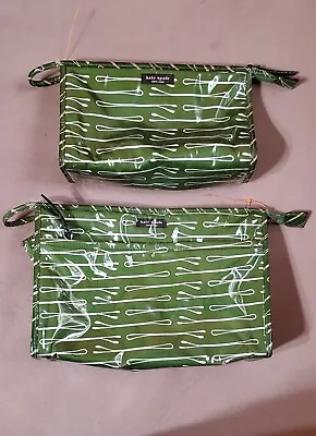 KATE SPADE Medium And Large Bobby Pin Cos East West Cosmetic Bag 2 Pack • $25.43