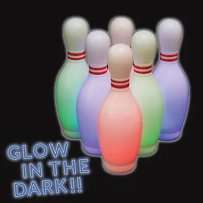 Pro Star Toys Bowling Set Kids Glow In The Dark Lights 6 Pins 1 Ball Lightweight • $12.99