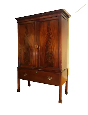 18th Century George Iii Flame Mahogany Linen Press By Millar & Beatty Ltd • £1500