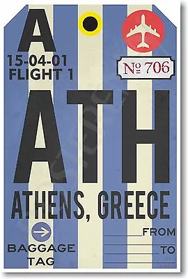 ATH - Athens Greece Airport Tag - NEW Travel POSTER (tr492) • $9.99