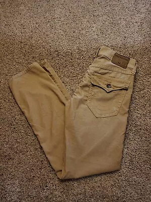 True Religion Ricky Jeans 30 Mens Brown Corduroy Flap Pockets Relaxed Straight • $40