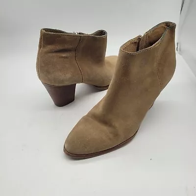 J Crew Womens Laina Suede Ankle Bootie Boots Brown Tan Size 9 Block Heel A9823 • $23.99
