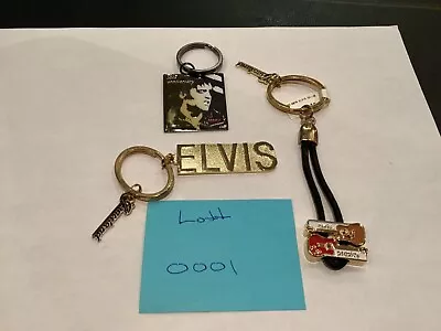 Collection Of (3) Authentic Elvis Presley Keychains Must See Nr • $13.95