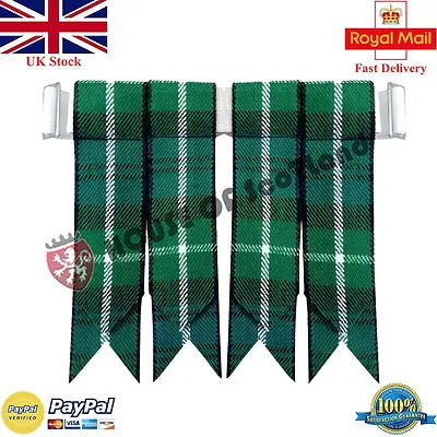 Men’s Scottish Highland Kilt Hose Socks Flashes Lamont Tartan Garter Pointed • £4.99