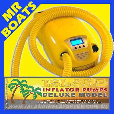 ISLAND INFLATABLES DELUXE BOAT PUMP ✱ BUILT-IN BATTERY ✱ Inflatable FREE POSTAGE • $295