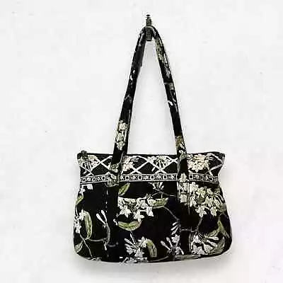 Vera Bradley Villager Tote Purse Jasmine Black Shoulder Bag Retired Pattern • $24