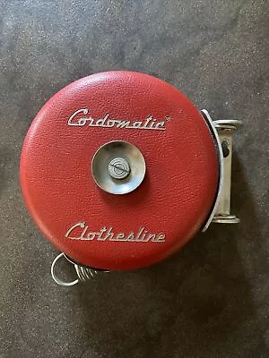 Vintage RED Retractable Cordomatic Clothesline 20 Ft. • $29.99