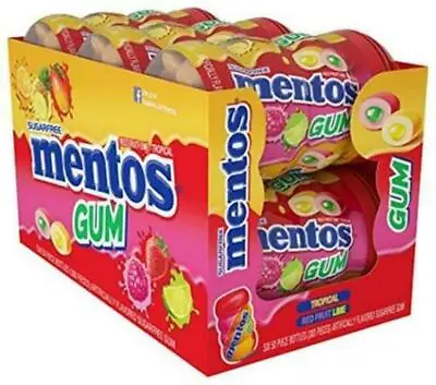 Mentos Sugar-Free Chewing Gum Red Fruit Lime 50 Piece Bottle (Bulk Pack Of   • $26.62