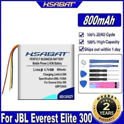 $40.70 • Buy HSABAT GSP753030 800mAh Battery For JBL E45BT,Everest Elite 300,Everest Elite E4