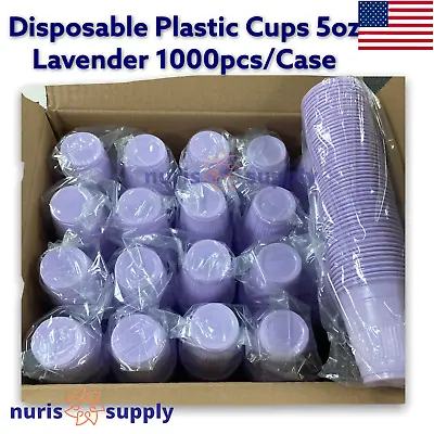 Disposable Plastic Drinking Cups 5oz Blue Black Or Lavender 1000pcs/Case • $39.87