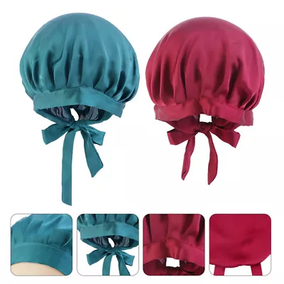  2 Pcs Silk Head Scarf For Sleeping Hair Wrapping At Night Cap • £11.45