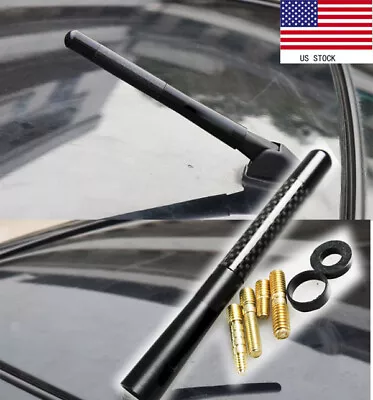 $10.95 • Buy New 4.7 Inch Short Antenna Black Carbon Fiber AM FM Radio Fit For Mercedes-Benz