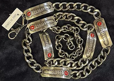 Rare Harley Davidson Chunky Chain Link Belt With 1948-50 Style Gas Tank Emblems • $14.99