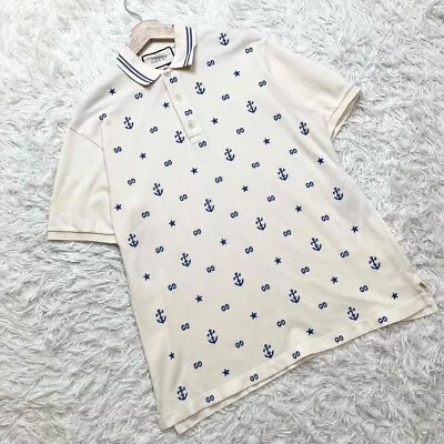 Gucci Polo Shirt 20SS GG Marine Anchor All-over Pattern Ivvory L From Japan • $140