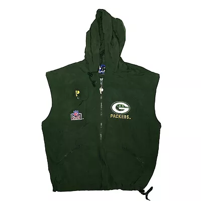 Vintage Green Bay Packers Green Full Zip Military Style Pro Player Vest Medium • $69.99