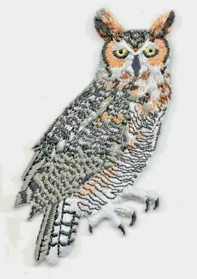$3.29 • Buy GREAT HORNED OWL Iron On Patch Birds Owls