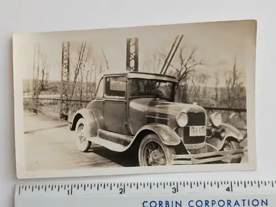 $5 • Buy Vintage Photo Snapshot Model A Ford Car Auto  With Ohio 1931 ? License Plate
