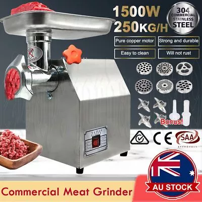 $228.95 • Buy 1500W Commercial Meat Grinder Electric Mincer Sausage Filler Maker 190r/min AU