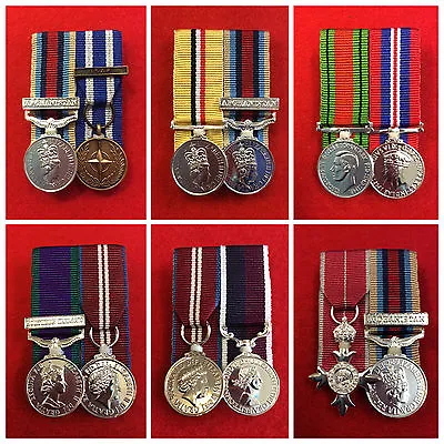 £25 • Buy Quality 2 X Miniature Medal Group Court Mounted Miniature Medals Ready To Wear