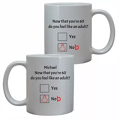 Personalised Mens 60th Birthday Mug Knob Nob Rude Funny Gift For Him/her Idea 60 • £10.95