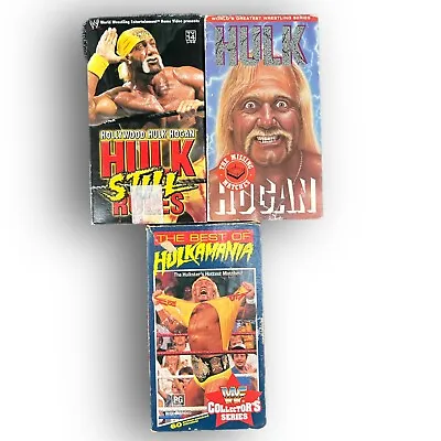 WWF VHS Video Tape Bundle Vintage 90s WCW WWE Bulk Lot X3 Hulk Hollywood Hogan • $39