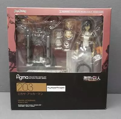 Figma Attack On Titan #203 Mikasa Ackerman Max Factory Anime ACTION Figure • $99.99