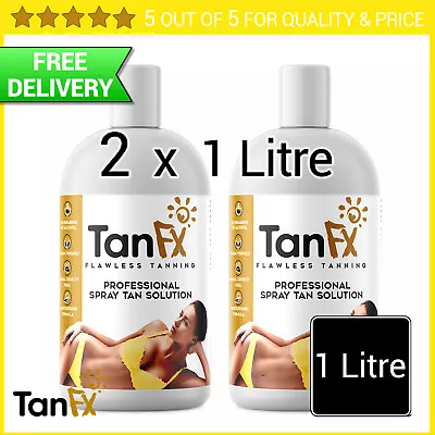 Fake Tan Spray Solution 2 X 1 Litre - Light Medium Dark Tanning Liquid • £39.99