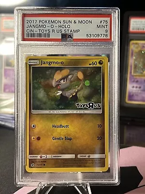 2017 Pokemon Sun & Moon JANGMO-O 75/111 Toys R Us Stamp Holo PSA 9 • $34.99