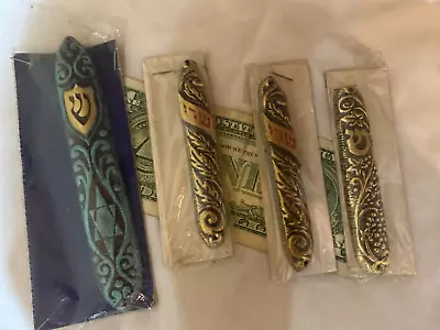 4 Metal Mezuzah Cases Judaica • $59.99