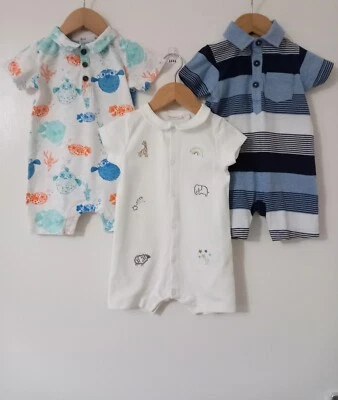 £6.99 • Buy Baby Boys Romper Clothes Bundle. 9-12 Months. Multicoloured.