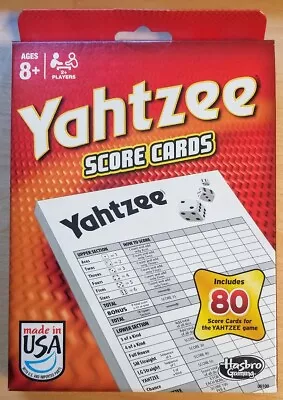 Hasbro Yahtzee Score Cards - Single - 80 Count - New • $8.99