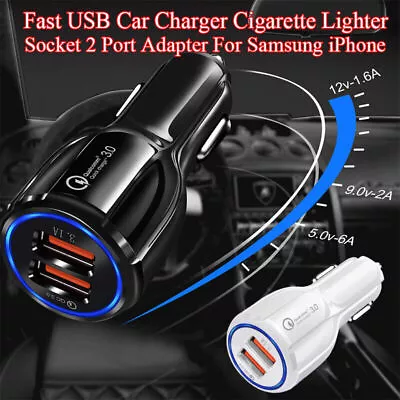 Fast Car Charger 3.1A USB Quick Charger 2 Port Qualcomm QC3.0 Lighter Socket AU • $8.80