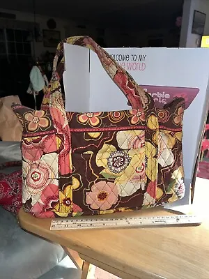 Vera Bradley Betsy Bag Buttercup Pattern Brown Yellow Floral Tote Handbag Ret • $13