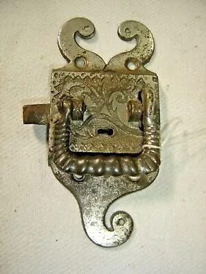 Salvage ~ Antique ~ Ice Box Door Latch With Keyhole ~ Nickel Plated Brass  #1538 • $19.99